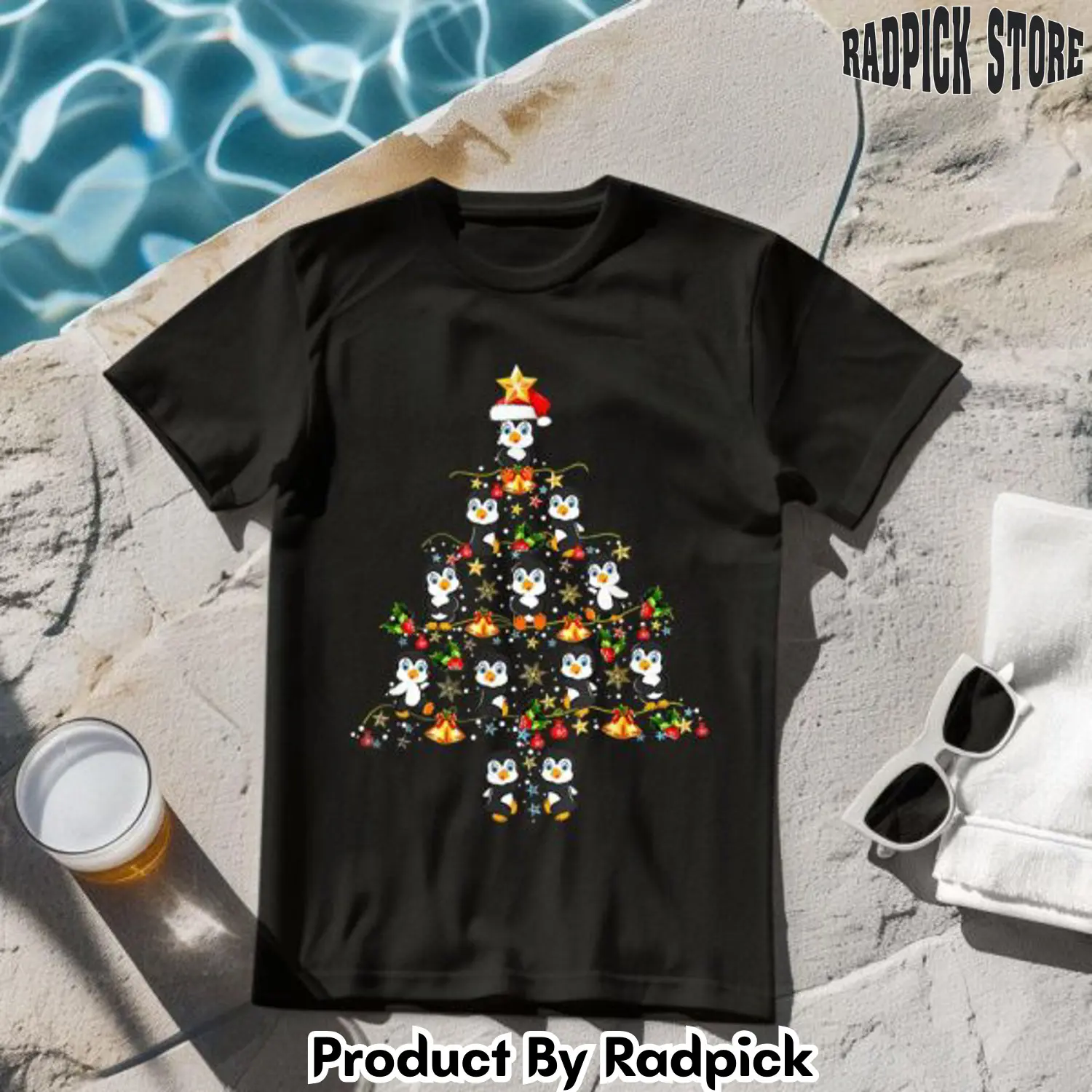 Merry christmas penguins santa xmas tshirt rp2643516